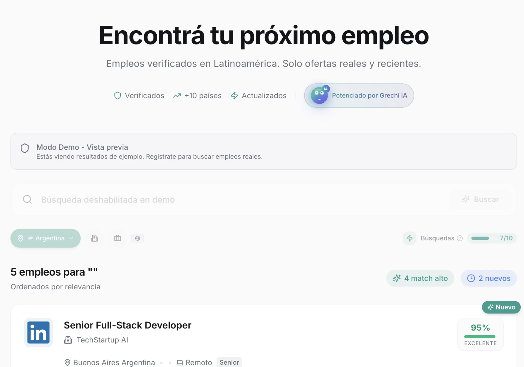 Empleos verificados